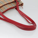 BURBERRY Nova Check Shoulder Bag Canvas Beige Gold Auth 123426-7