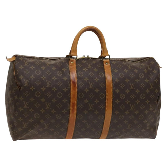 LOUIS VUITTON Monogram Keepall 55 Boston Bag M41424 LV Auth 123436