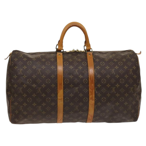 LOUIS VUITTON Monogram Keepall 55 Boston Bag M41424 LV Auth 123436