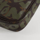LOUIS VUITTON Graffiti Pochette Accessoires Pouch Khaki M92191 Auth 123438V-15