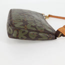 LOUIS VUITTON Graffiti Pochette Accessoires Pouch Khaki M92191 Auth 123438V-4