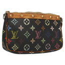 LOUIS VUITTON Monogram Multicolor Pochette Accessoires Black M92648 Auth 123447-1