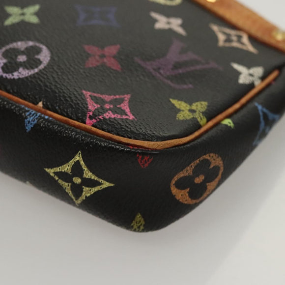 LOUIS VUITTON Monogram Multicolor Pochette Accessoires Black M92648 Auth 123447