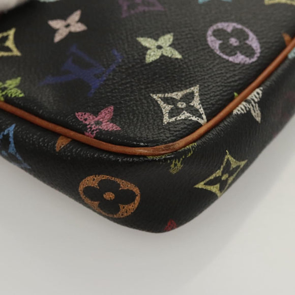 LOUIS VUITTON Monogram Multicolor Pochette Accessoires Black M92648 Auth 123447