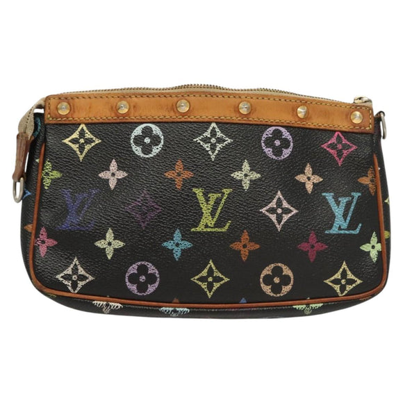 LOUIS VUITTON Monogram Multicolor Pochette Accessoires Black M92648 Auth 123447