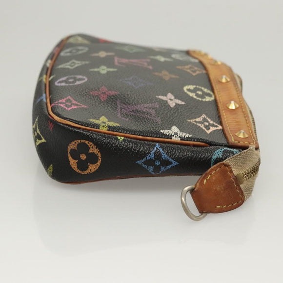 LOUIS VUITTON Monogram Multicolor Pochette Accessoires Black M92648 Auth 123447