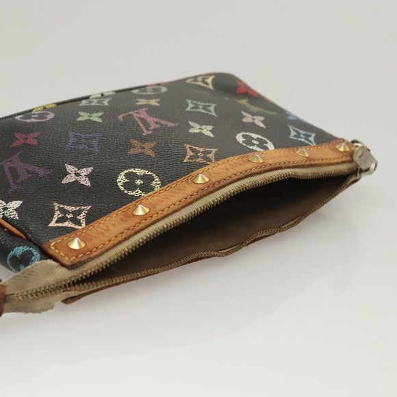 LOUIS VUITTON Monogram Multicolor Pochette Accessoires Black M92648 Auth 123447