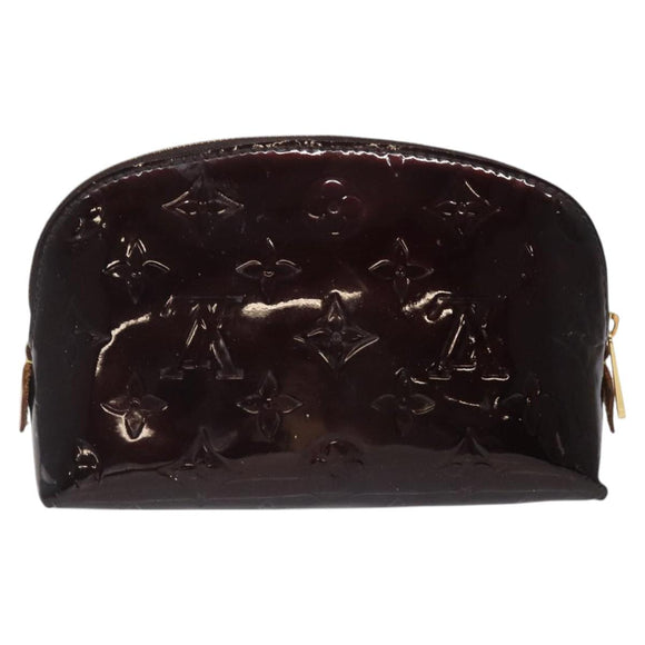LOUIS VUITTON Monogram Vernis Pochette Cosmetic PM Amarante M91495 Auth 123448