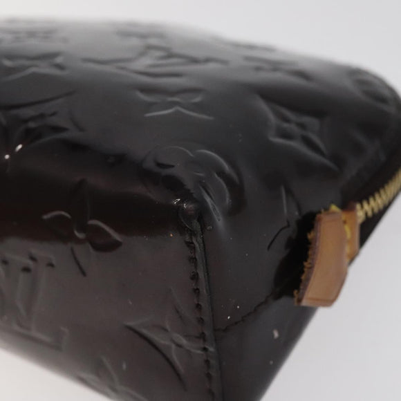 LOUIS VUITTON Monogram Vernis Pochette Cosmetic PM Amarante M91495 Auth 123448