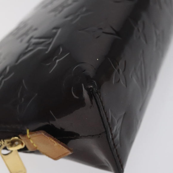 LOUIS VUITTON Monogram Vernis Pochette Cosmetic PM Amarante M91495 Auth 123448