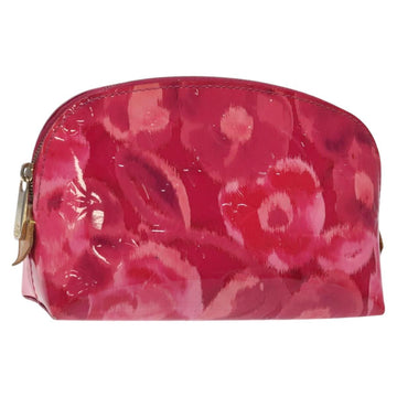 LOUIS VUITTON Vernis Ikat Flower Pochette Cosmetic Pink M90045 LV Auth 123450