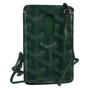 GOYARD Herringbone Pass Case PVC Leather Green Auth 123464