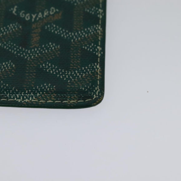 GOYARD Herringbone Pass Case PVC Leather Green Auth 123464