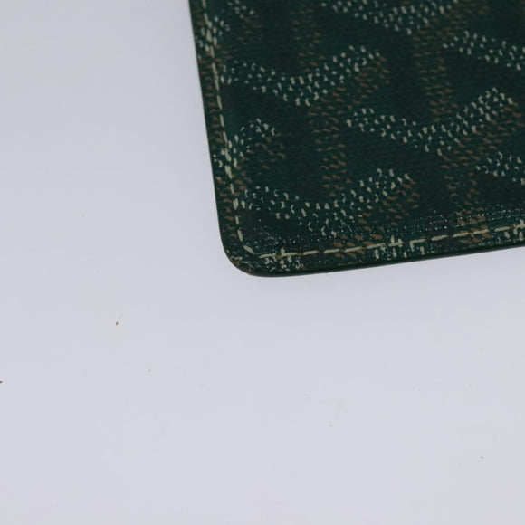 GOYARD Herringbone Pass Case PVC Leather Green Auth 123464