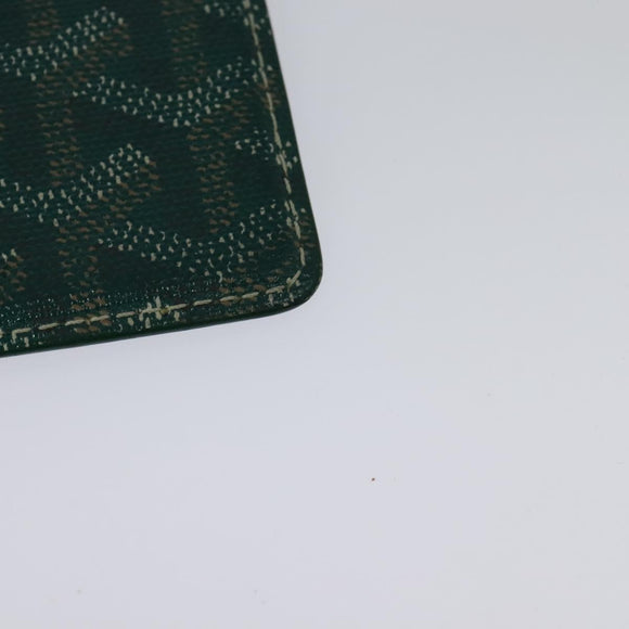 GOYARD Herringbone Pass Case PVC Leather Green Auth 123464