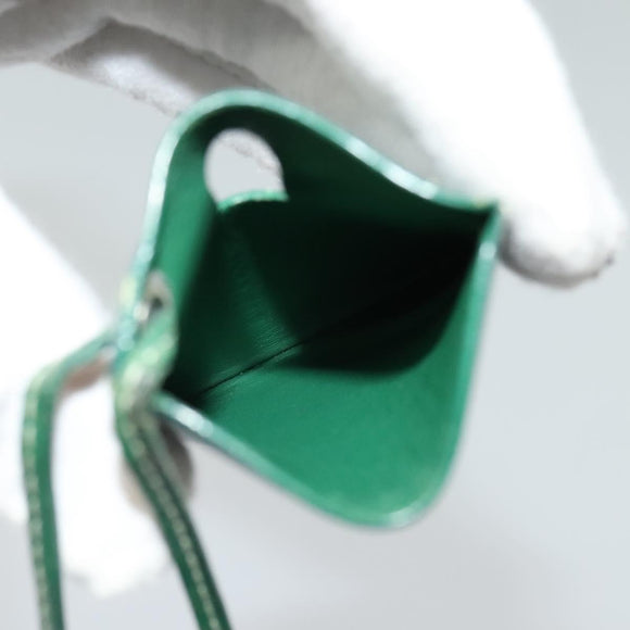 GOYARD Herringbone Pass Case PVC Leather Green Auth 123464