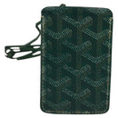 GOYARD Herringbone Pass Case PVC Leather Green Auth 123464-2