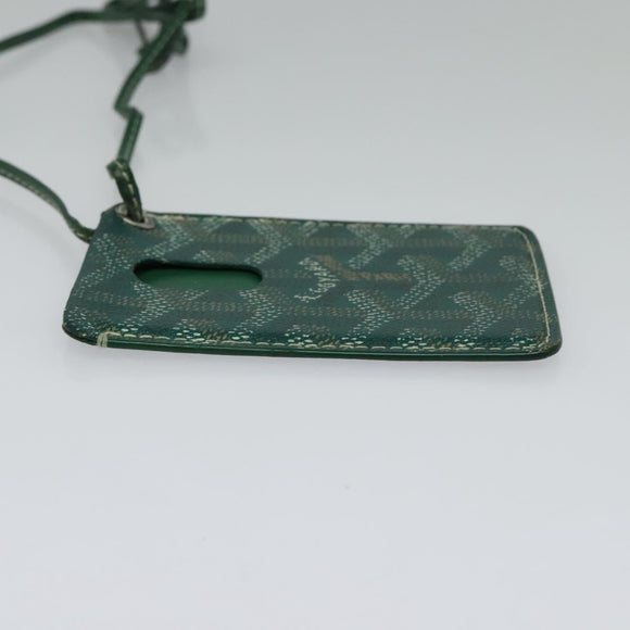 GOYARD Herringbone Pass Case PVC Leather Green Auth 123464