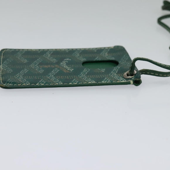 GOYARD Herringbone Pass Case PVC Leather Green Auth 123464