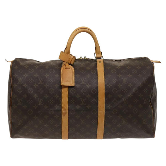 LOUIS VUITTON Monogram Keepall 55 Boston Bag M41424 LV Auth 123478