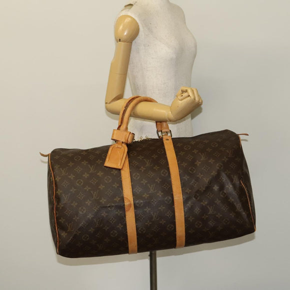 LOUIS VUITTON Monogram Keepall 55 Boston Bag M41424 LV Auth 123478