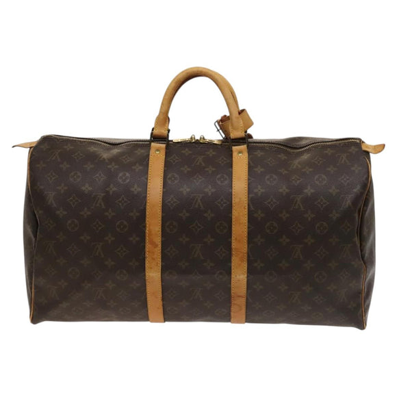 LOUIS VUITTON Monogram Keepall 55 Boston Bag M41424 LV Auth 123478