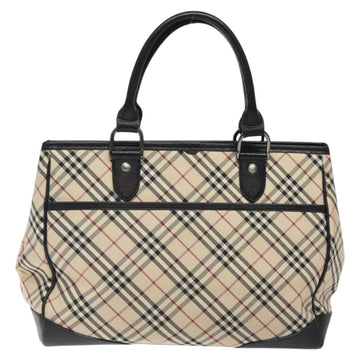 BURBERRY Nova Check Hand Bag Canvas Beige Auth 123490 - 0