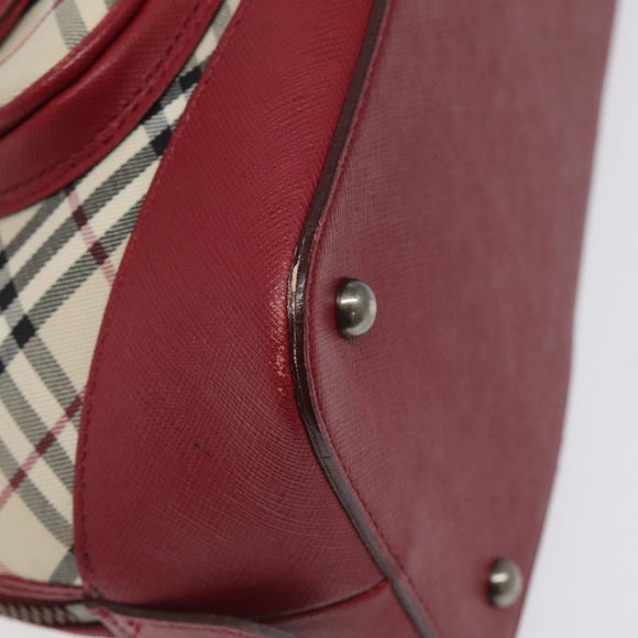 BURBERRY Nova Check Hand Bag Canvas Beige Auth 123491