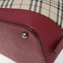 BURBERRY Nova Check Hand Bag Canvas Beige Auth 123491-16