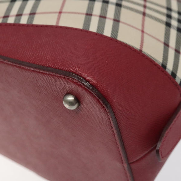 BURBERRY Nova Check Hand Bag Canvas Beige Auth 123491