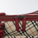 BURBERRY Nova Check Hand Bag Canvas Beige Auth 123491-17