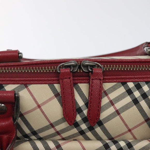 BURBERRY Nova Check Hand Bag Canvas Beige Auth 123491