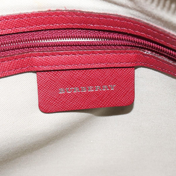 BURBERRY Nova Check Hand Bag Canvas Beige Auth 123491