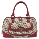 BURBERRY Nova Check Hand Bag Canvas Beige Auth 123491-13