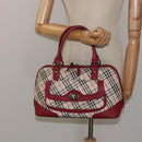 BURBERRY Nova Check Hand Bag Canvas Beige Auth 123491-22