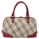 BURBERRY Nova Check Hand Bag Canvas Beige Auth 123491-2