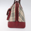 BURBERRY Nova Check Hand Bag Canvas Beige Auth 123491-4