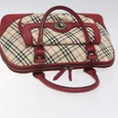 BURBERRY Nova Check Hand Bag Canvas Beige Auth 123491-6