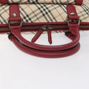 BURBERRY Nova Check Hand Bag Canvas Beige Auth 123491-7