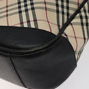 BURBERRY Nova Check Shoulder Bag Canvas Beige Silver Auth 123493-9