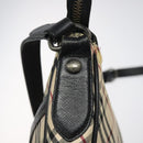 BURBERRY Nova Check Shoulder Bag Canvas Beige Silver Auth 123493-10