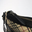 BURBERRY Nova Check Shoulder Bag Canvas Beige Silver Auth 123493-11