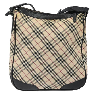 BURBERRY Nova Check Shoulder Bag Canvas Beige Silver Auth 123493 - 0