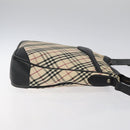 BURBERRY Nova Check Shoulder Bag Canvas Beige Silver Auth 123493-3