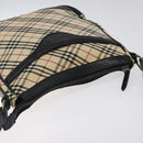 BURBERRY Nova Check Shoulder Bag Canvas Beige Silver Auth 123493-6