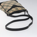 BURBERRY Nova Check Shoulder Bag Canvas Beige Silver Auth 123493-7