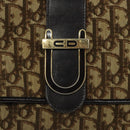 Christian Dior Trotter Canvas Shoulder Bag Brown Gold Auth 123499-17