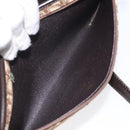 Christian Dior Trotter Canvas Shoulder Bag Brown Gold Auth 123499-20