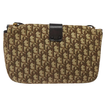 Christian Dior Trotter Canvas Shoulder Bag Brown Gold Auth 123499 - 0