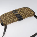 Christian Dior Trotter Canvas Shoulder Bag Brown Gold Auth 123499-6